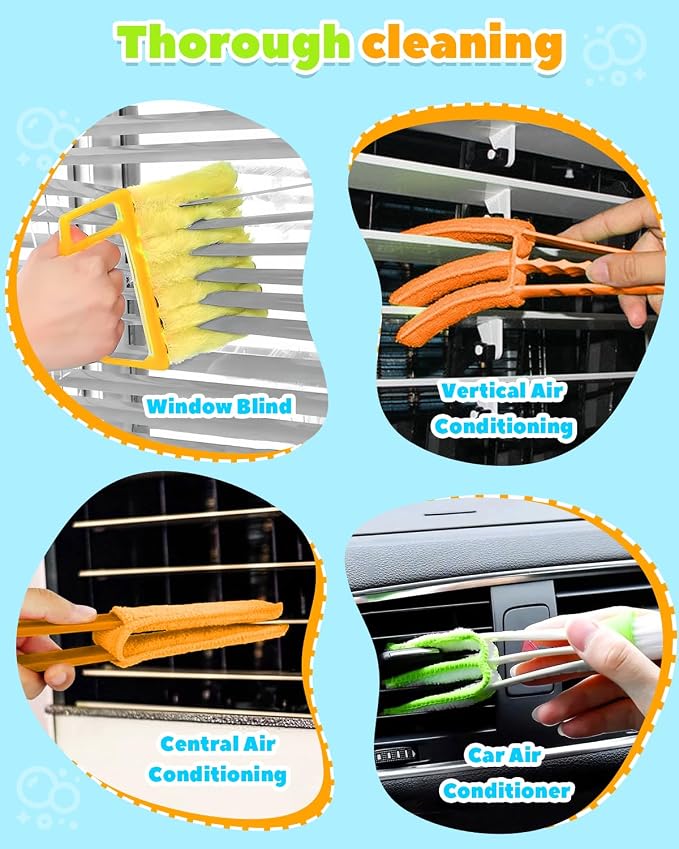 11 Pcs Blind Cleaner Duster Tool Kit – Mini & Window Blinds Cleaner Brush Set - Image 3