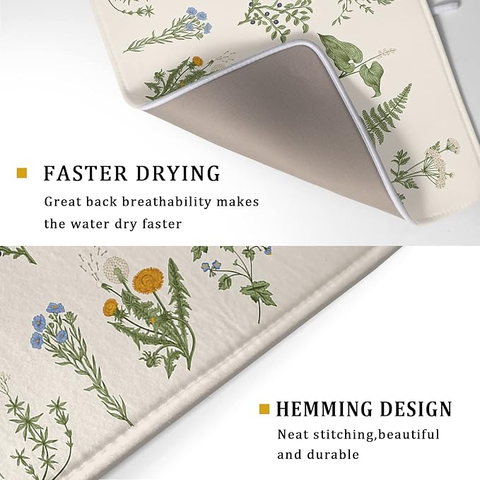 Sage Flower Herbs Dish Drying Mat - Image 3