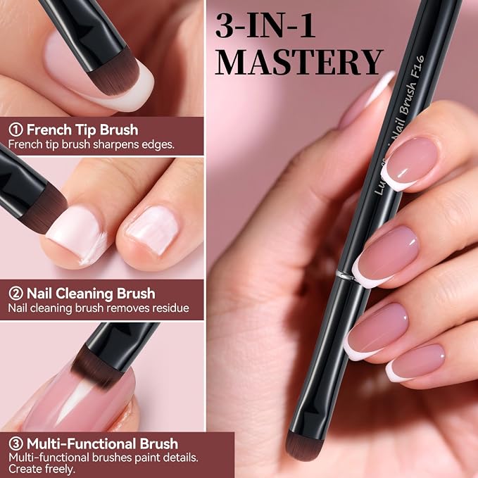 Nail Brush for French Tips & Cleaning Gel Polish- Precision Thin Brush for - Image 2