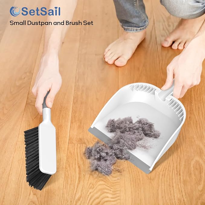 SetSail Small Dustpan and Brush Set, Nesting Snap-On Handheld Broom and Dust Pan - Image 7