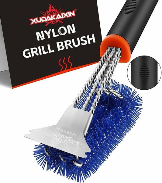 Grill Brush and Scraper, Safe Nylon Bristles Barbecue Triple Scrubbers Cleaning by XUDAKAIXIN