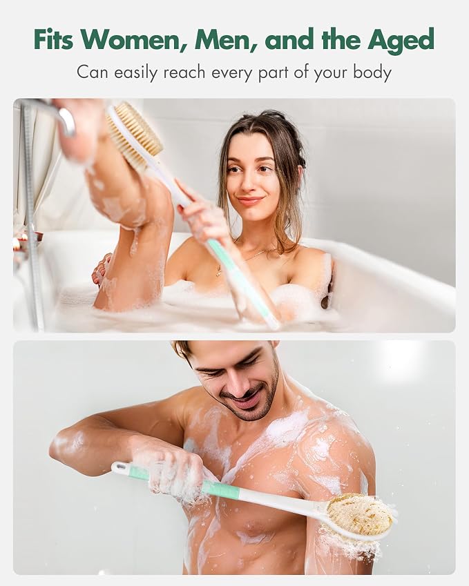 Back Scrubber Body Shower Brush: Anti Slip Long Handle Bath Brush - Image 8