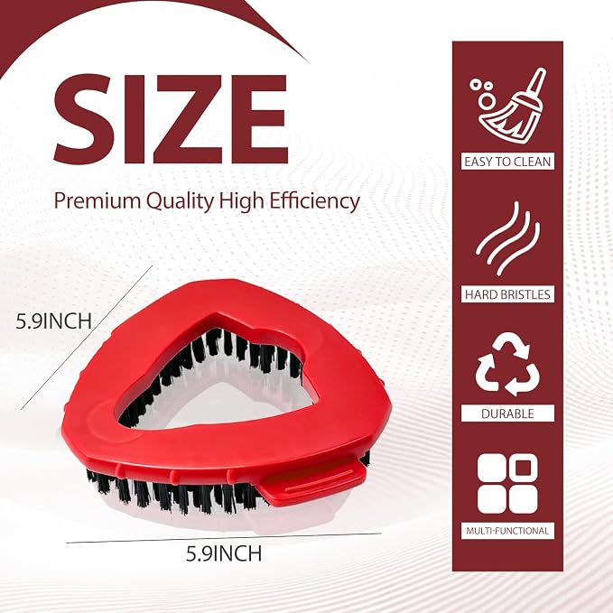 Spin Mop Scrub Brush Head, Triangle Stiff Bristle Scrubber Mop Head - Image 2