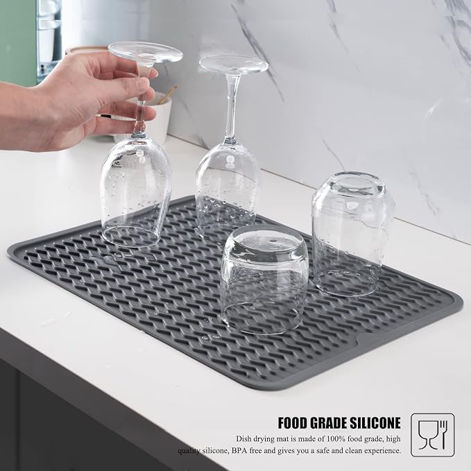 Large 24" x 18" Silicone Dish Drying Mat - Image 5