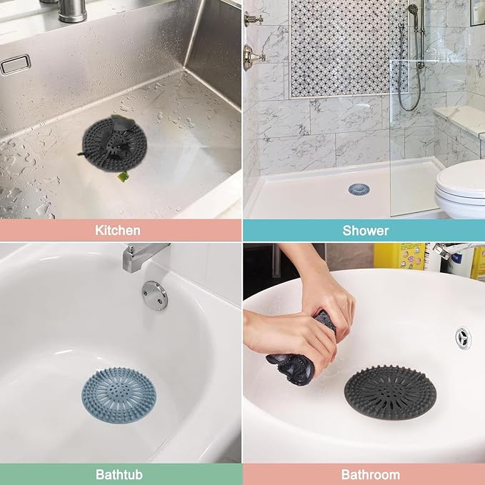 Gotega Bathroom Sink Drain Strainers, Hair Catcher Shower Drain Covers Protector - Image 2
