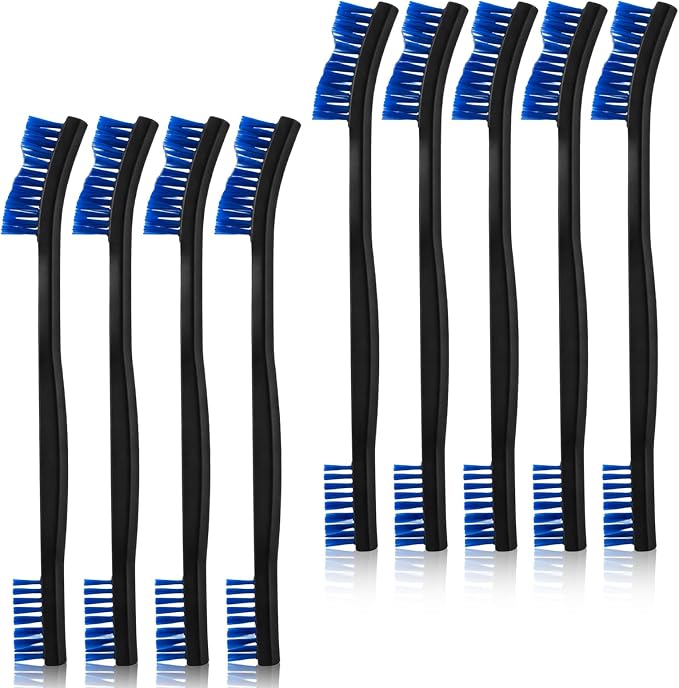 9Pcs Double-Ended Cleaning Brushes Set Nylon All Purpose Clean Brush Small by WY+LIGHTING+LEVEL