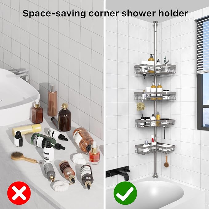 KEGII Corner Shower Caddy Tension Pole - Image 7