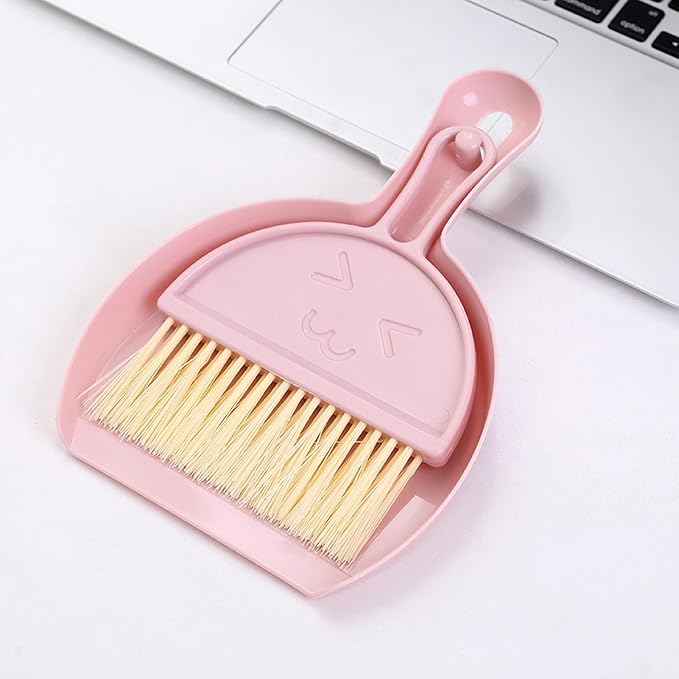 Mini Broom and Dustpan Set for Desk, Small Hanging Keyboard Cleaning Kit - Image 2