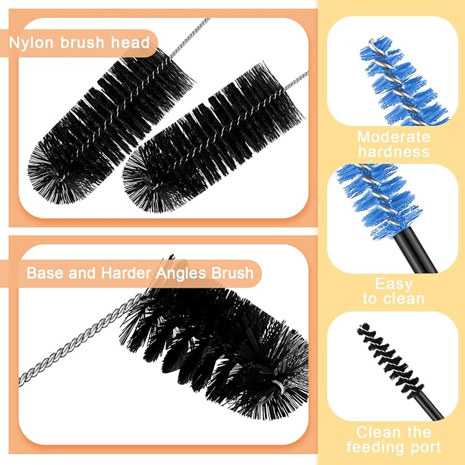 Hummingbird Feeder Cleaning Brush 19 Pieces 3 Size Mini Nylon Double Headed 2 - Image 3