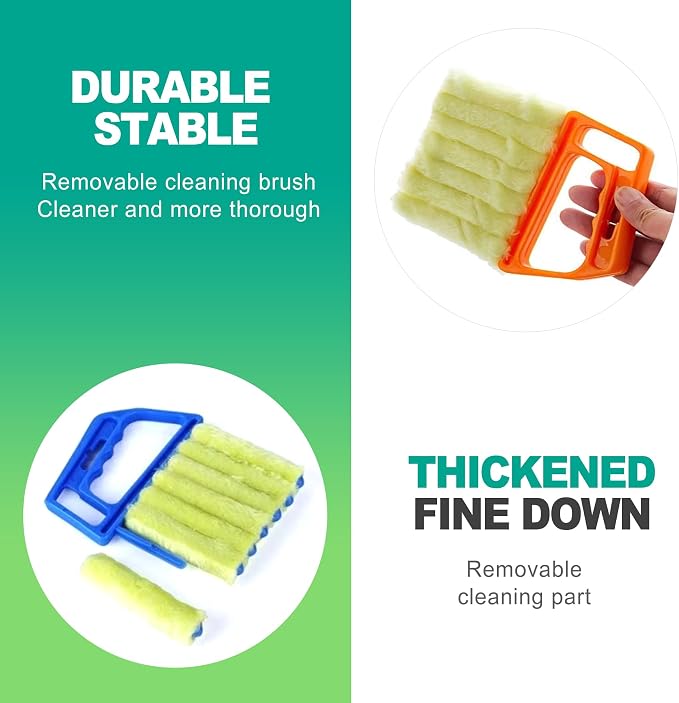slaixiu 4-Pack 7 Finger Window Blind Cleaner Duster Tool, Washable Mini Blinds - Image 3