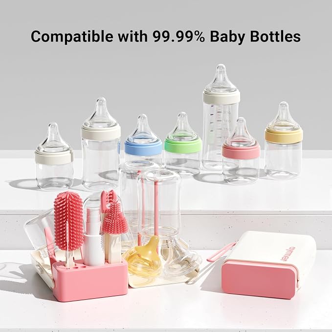Baby Bottle Brush, 10 in 1 Travel Baby Bottle Cleaner Brush Set - Image 9