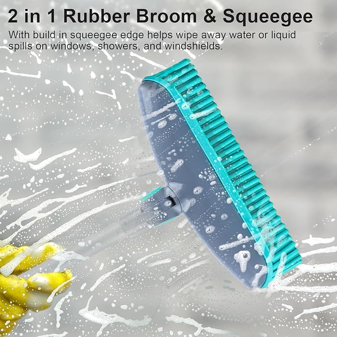 180°Rotating Rubber Broom with Squeegee - Image 4