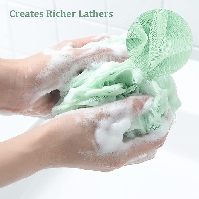 Fu Store Loofah Sponge 60g Shower Loofahs 4 Colors Bath Sponges Mesh Balls - Image 2