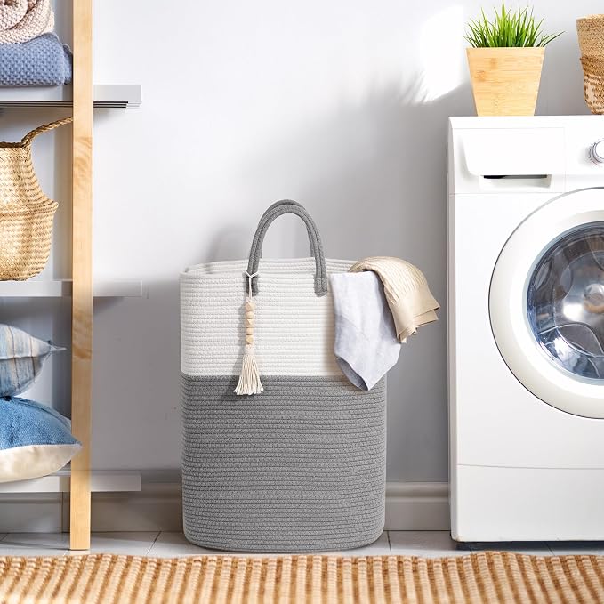 Woven Laundry Basket for Clothes, 80L Large Rectangle Laundry Hampers - Image 2