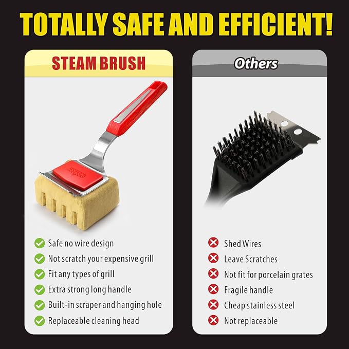 GRILLART Grill Brush Bristle Free, Replaceable BBQ Cleaning Pad, Safe - Image 8