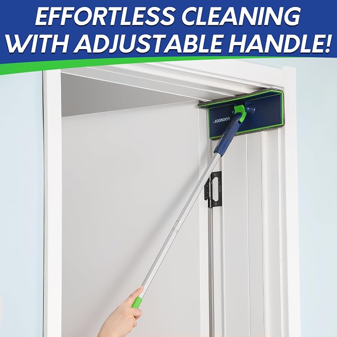 BOOMJOY Wall Cleaner Mop with Foldable Panel, Baseboard Cleaner Tool with 72" - Image 5
