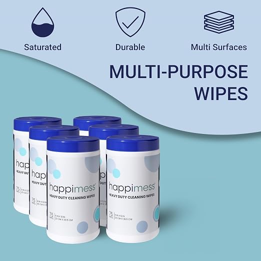 happimess WPE1001A-6SET Heavy Duty Cleaning Wipes, Extra Strong Cleaner - Image 4