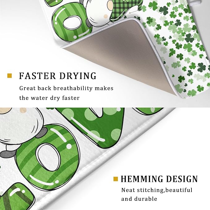St Patrick's Day Gnomes Love Dish Drying Mat - Image 3