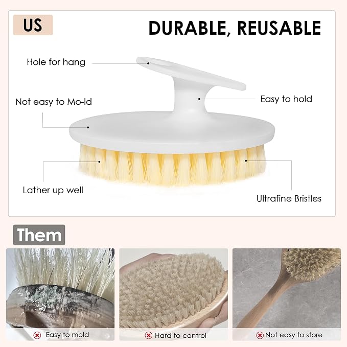 INNERNEED PP Shower Brush Body Exfoliating Scrubber, - Image 2