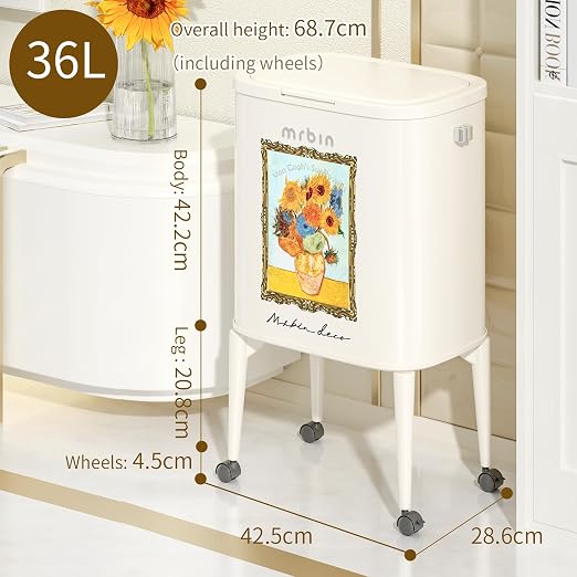 MRBIN Metal Kitchen Trash Can - Image 6
