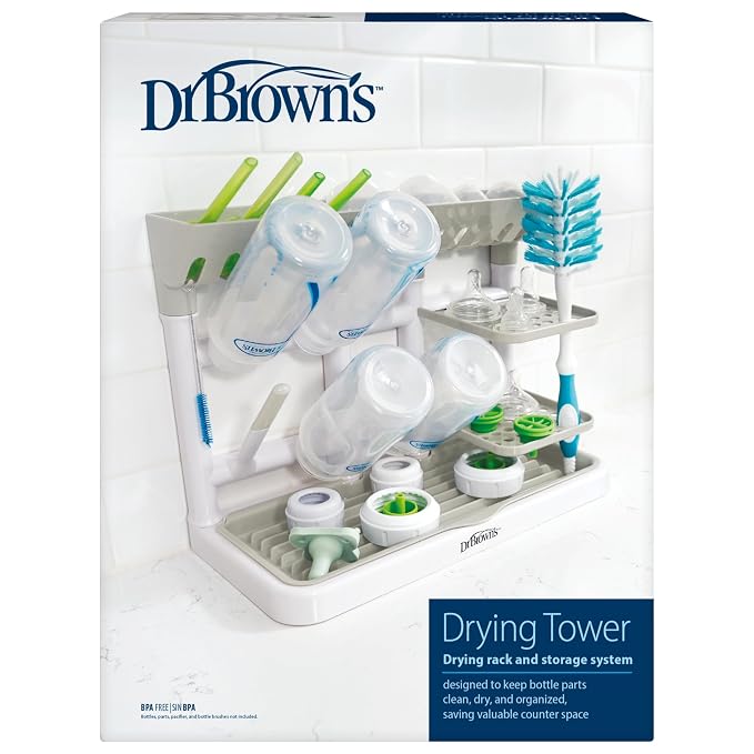 Dr. Brown's Drying Tower, Stand-Up Drying Rack, Countertop Baby Bottle Drying by DrBrowns
