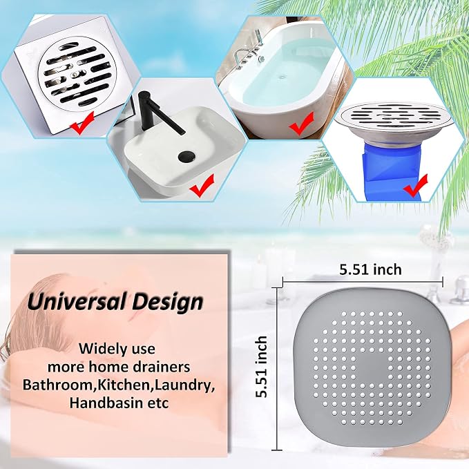Hair Drain Catcher, Square Drain Cover - Image 6
