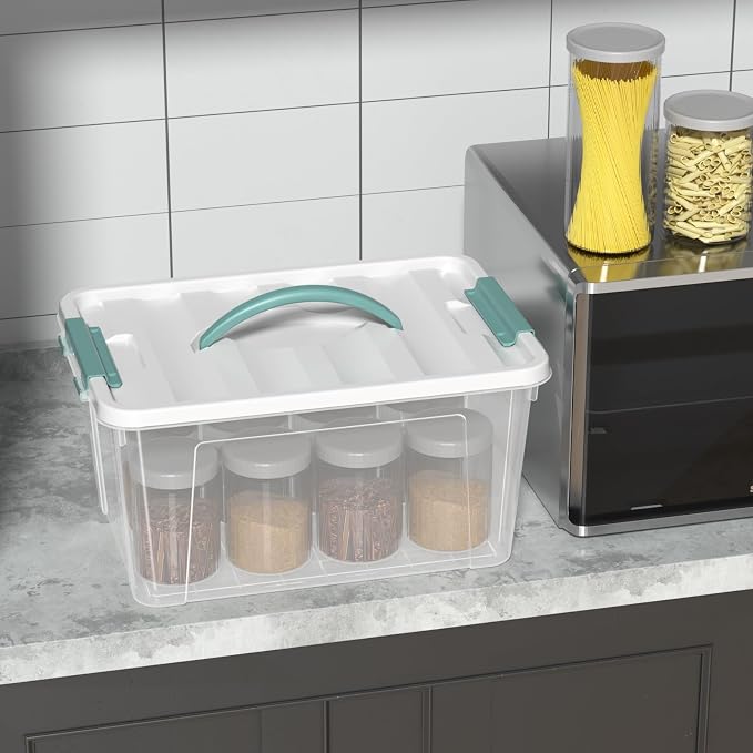 Xyskin 6 Pack 14 Quart Stackable Plastic Storage Bins - Image 4