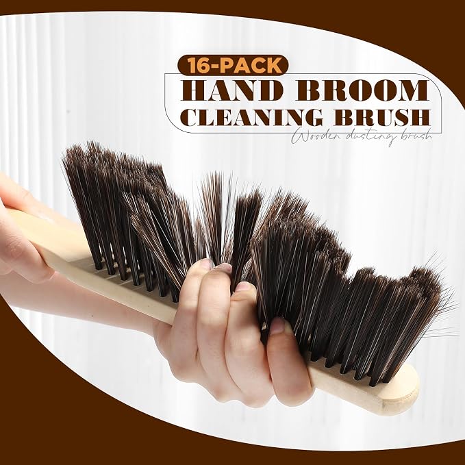 Tioncy 24 Pieces Wooden Dust Brush Bulk Hand Broom Bench Soft Bristle Cleaning - Image 4