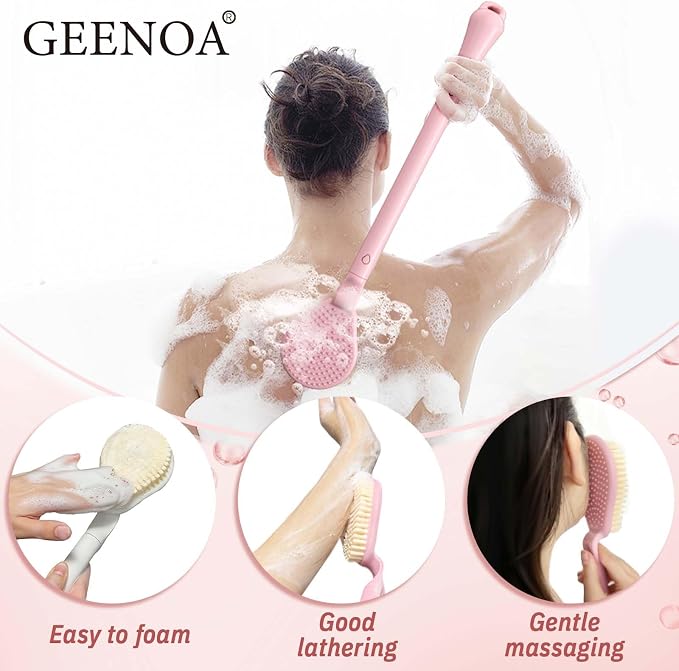 Back Scrubber for Shower, 19’’ Detachable Long Handle Shower Body Scrubber for - Image 6