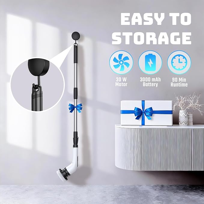 Electric Spin Scrubber, Powerful 2-Speed Cleaning Brush, IPX7 Waterproof - Image 9
