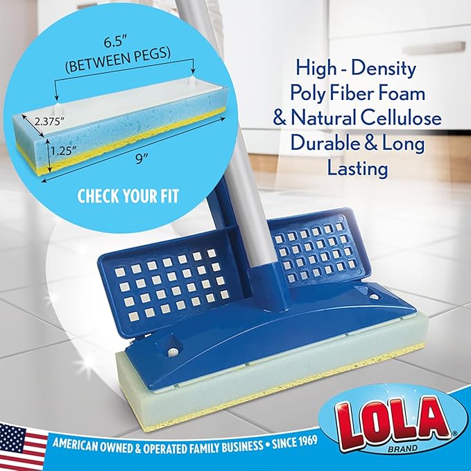 LOLA Squeeze Sponge Mop Refill, 6 Pack, w/Foam & Natural Cellulose Layer - Image 3