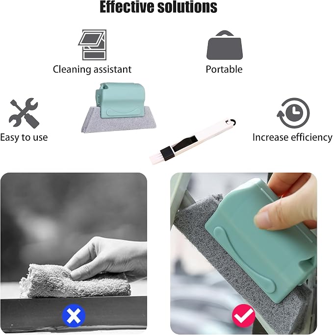 Window Groove Cleaning Tools Set, Small Multipurpose Track Brush - Image 4