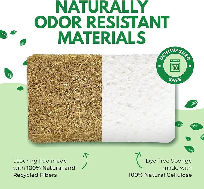 Biodegradable Natural Kitchen Sponges Pack of 6 - Image 4