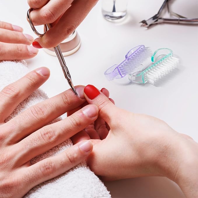 4 Pieces Handle Nail Brush Nail Hand Scrubbing Cleaning Brush - Image 6