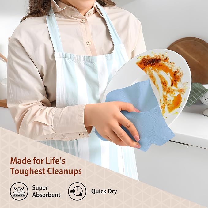 H4N Microfiber Cleaning Cloth Roll, 85 Pack Micro Fiber Wash Cloths - Image 3