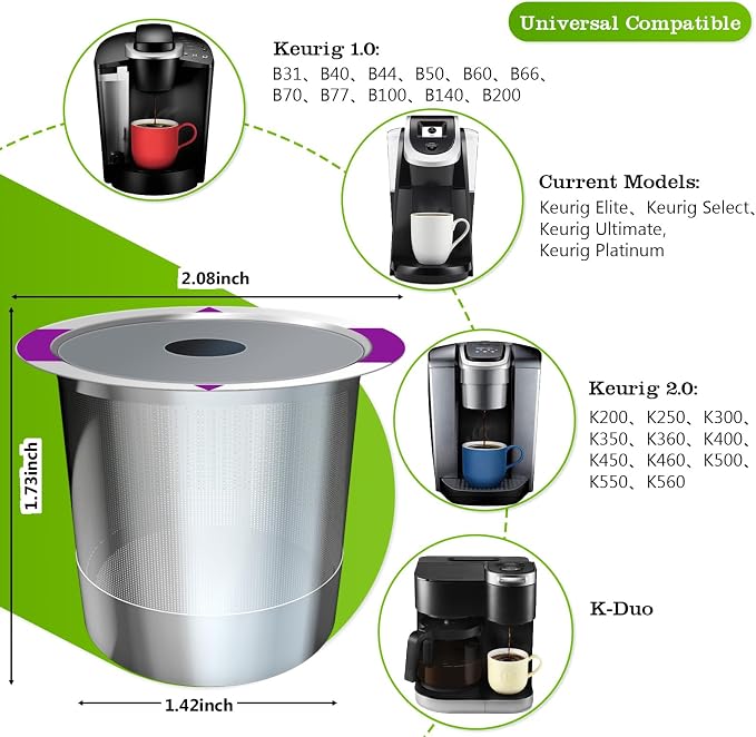 2 Pack Reusable K Cups for Keurig, Stainless Steel Coffee Pod, K Cup Reusable - Image 8