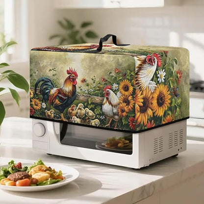 Microwave Cover, Thanksgiving Microwave Dust Cover Waterproof Microwaves Oven Covers Rooster Microwaves Accessories Decorative Kitchen Appliance Cover for Air Fryer Toaster