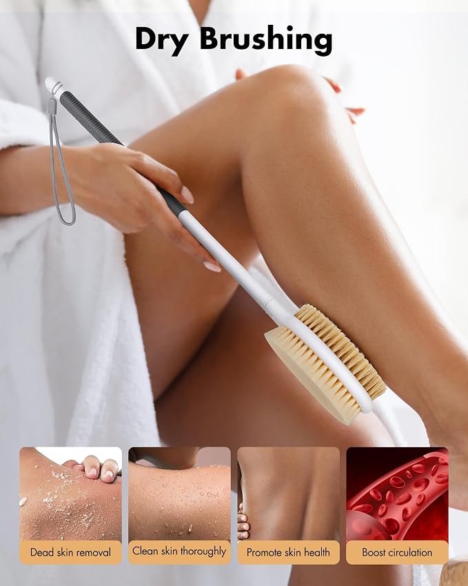 Back Scrubber Anti Slip for Shower: 18.1'' Long Handle Bath Brush - Image 4