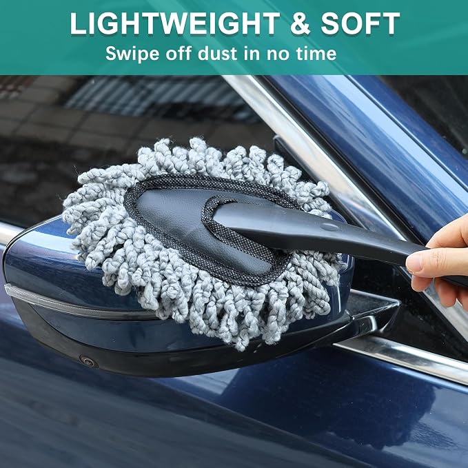 2 Pcs Super Soft Microfiber Duster Brush, Car Dash Cleaner, Cleaning Brush - Image 5