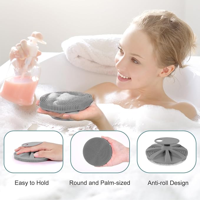 INNERNEED Food-Grade Soft Silicone Body Scrubber Shower Brush Handheld - Image 3