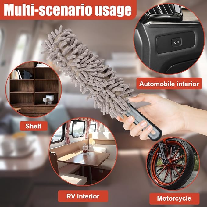 Car Interior Duster, No Scratch Microfiber Cleaning Brush - Image 5