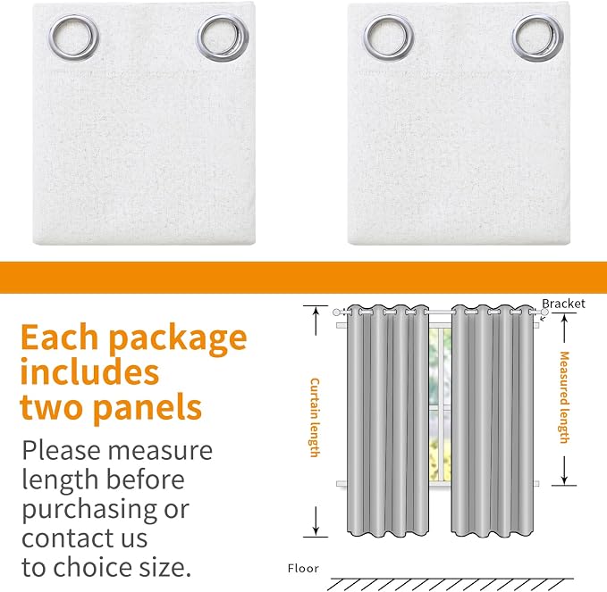 YoungsTex White Linen Blackout Curtains - Image 7