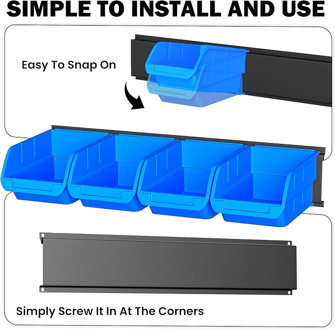 Ultrawall Wall Mounted Storage Bins, Plastic Hanging Storage Organizer Bins - Image 6
