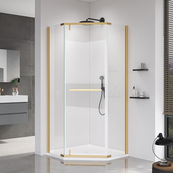 36" D x 36" W x 72" H Neo-Angle Shower Door, Corner Shower Enclosure by GOBESTRY