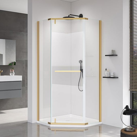 36" D x 36" W x 72" H Neo-Angle Shower Door, Corner Shower Enclosure by GOBESTRY