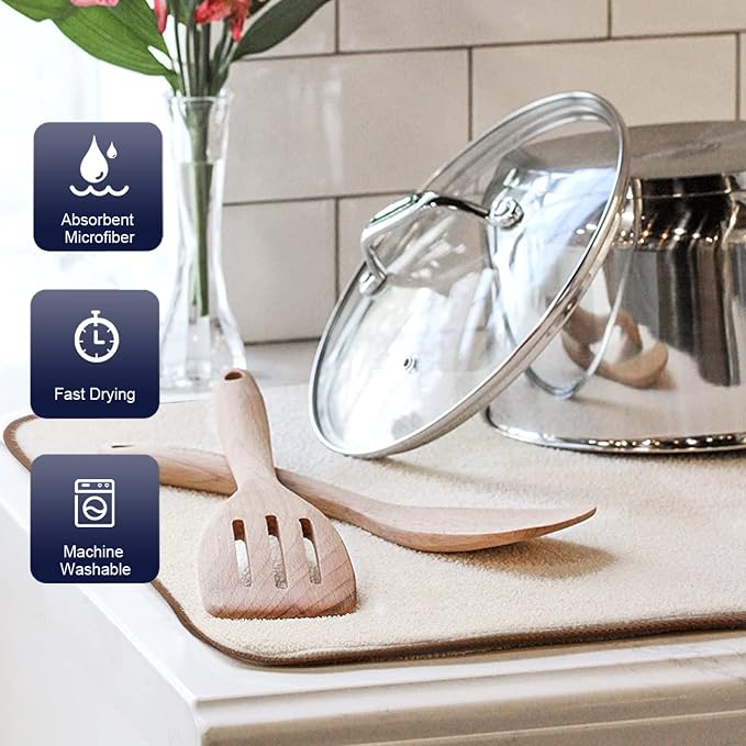 SINLAND Microfiber Dish Drying Mat Super Absorbent Dish Drying Pad - Image 4