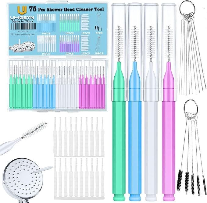 75 Pcs Multiszie Shower Head Cleaner Tool, Shower Head Cleaning Brush by Unknown