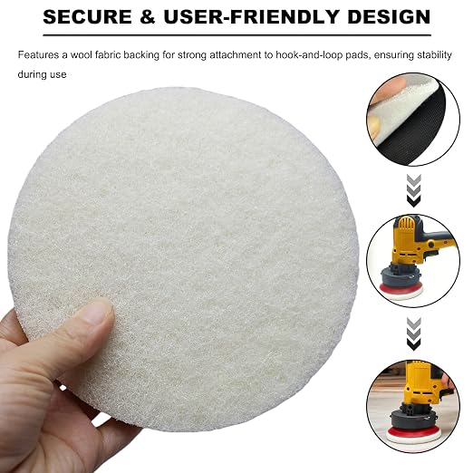 10 Pack 6 Inch Multipurpose White Scrubber Scouring Pads Flocking Scuff Pads - Image 3