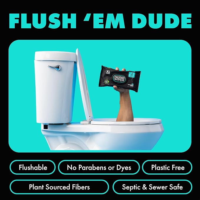 DUDE Wipes, 48 Wipes, 2 Pack | Flushable | Mint Chill | Extra-Large | - Image 3