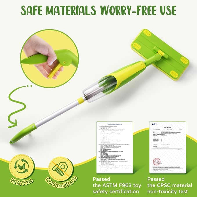 Toddler Spray Mop-Montessori Toys Mini Size Cleaning Mini Mop That Really Spray - Image 2